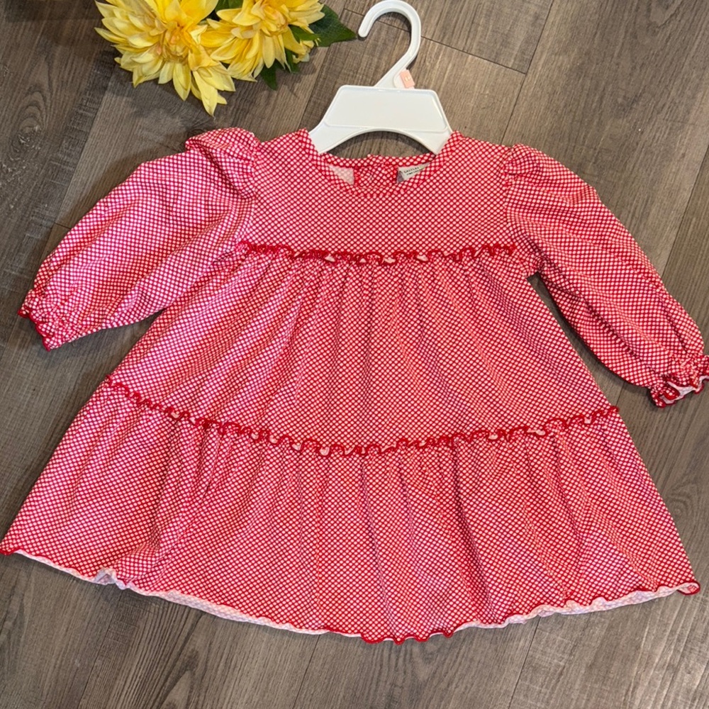 Charming Red Gingham Kids Dress